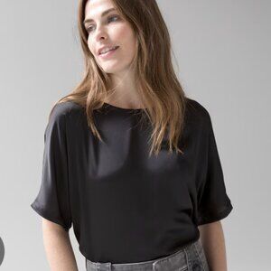 White House Black Market Short Sleeve Dolman Black Color Top Size L